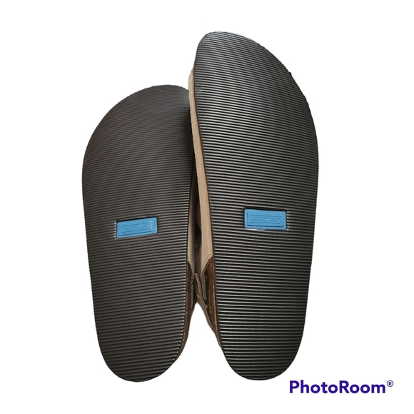 Lands End Suede Double Buckle Slides - Picture 2 of 2